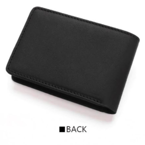 Slim Leather ID Credit Card Holder Bifold RFID - Picture 3 of 6